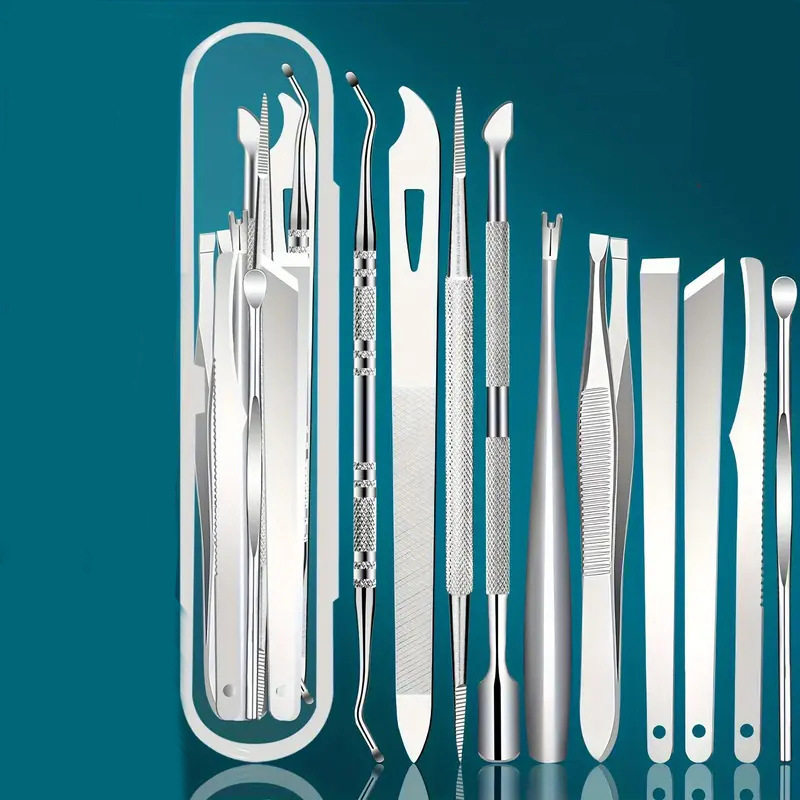 Cross-border hot-selling stainless steel pedicure knife suit dead leather fork double head nail picker foot shaving scraper 5-piece boxed