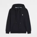 Zip-up Sweatshirt Black White Logo