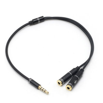 1 minute 2 audio cable mobile phone live 3.5mm headset microphone aux headset 2-in -1 karaoke connection adapter