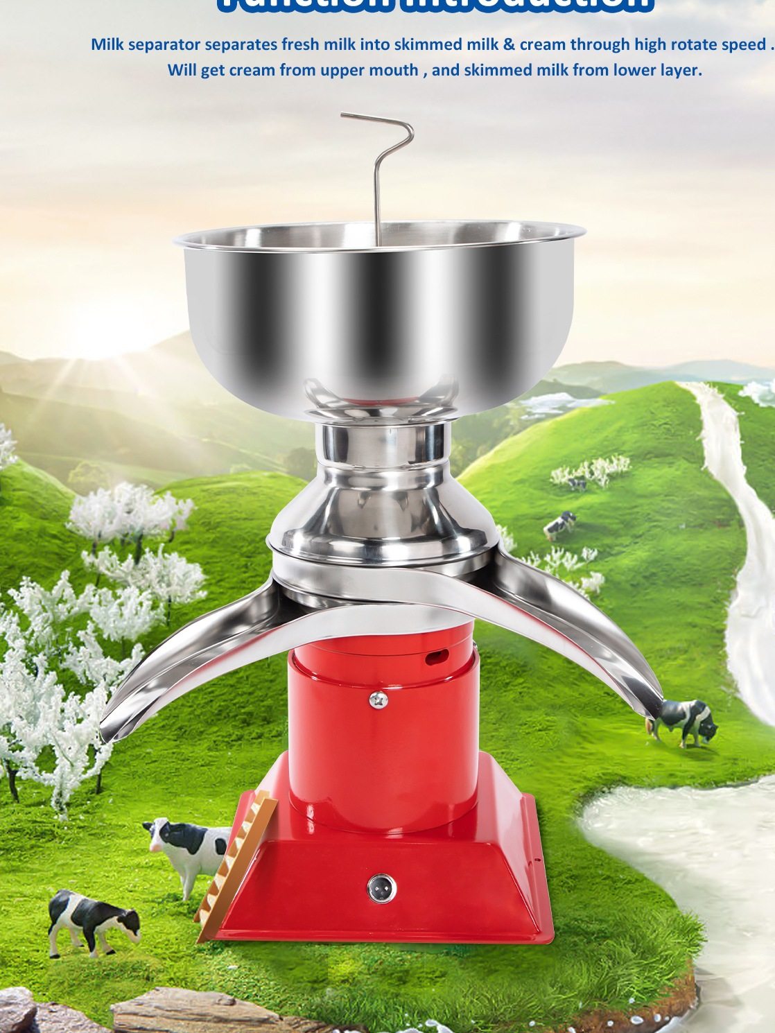 50 Liter Cream Separator Electric Milk Separator Skimming Machine 100L Milk Separator