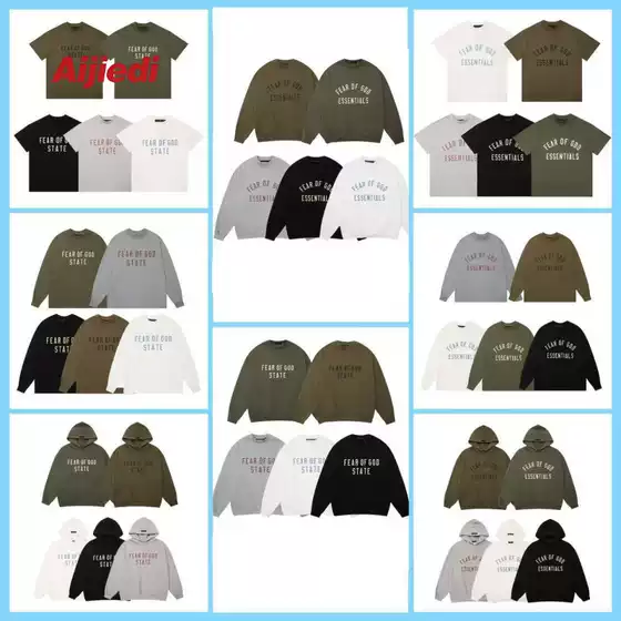 Letter Women's New Fo Pullover Same Style Multi-Line Printed Round Neck Fleece-Lined g Spring and Summer Hoodie Icon Short-Sleeved Men's Street Fashion