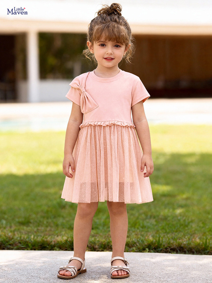Summer Simple Girls' Dress, Tulle Kids' Dress, Cute Cotton Kids' Dress