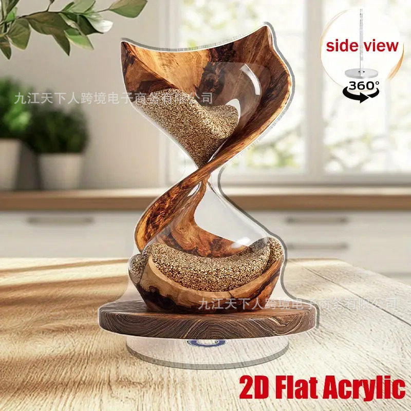 跨境新款春季热销2D平面亚克力旋转摆件芭蕾舞女孩八音盒装饰摆件