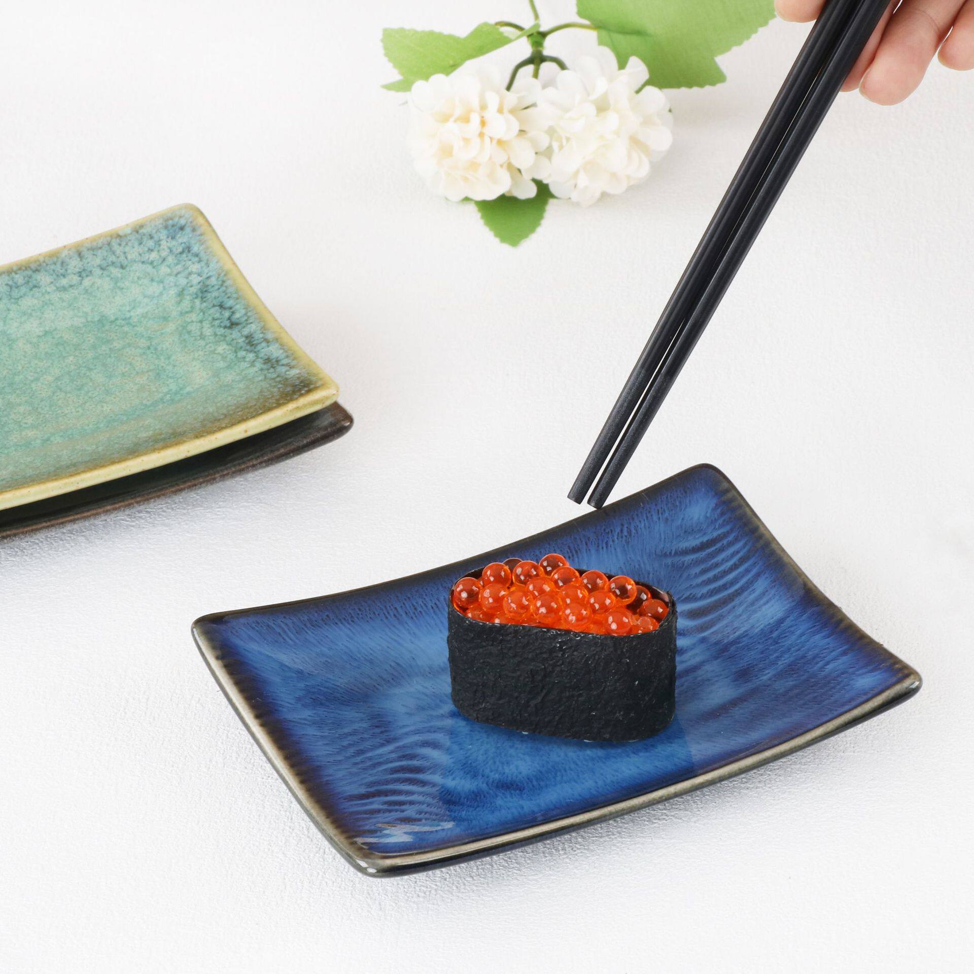 Japanese-Style Grilled Bird Plate Small Sushi Plate Grilled Meat Plate Skewer Plate Retro Ceramic Plate Bone Plate Snack Dessert Plate
