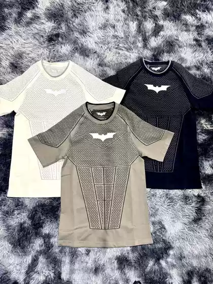 Men's Fitness Tight-Fitting Short-Sleeved Youngla Batman Collaboration Sports Running Training Slim-Fit Round-Neck T-Shirt