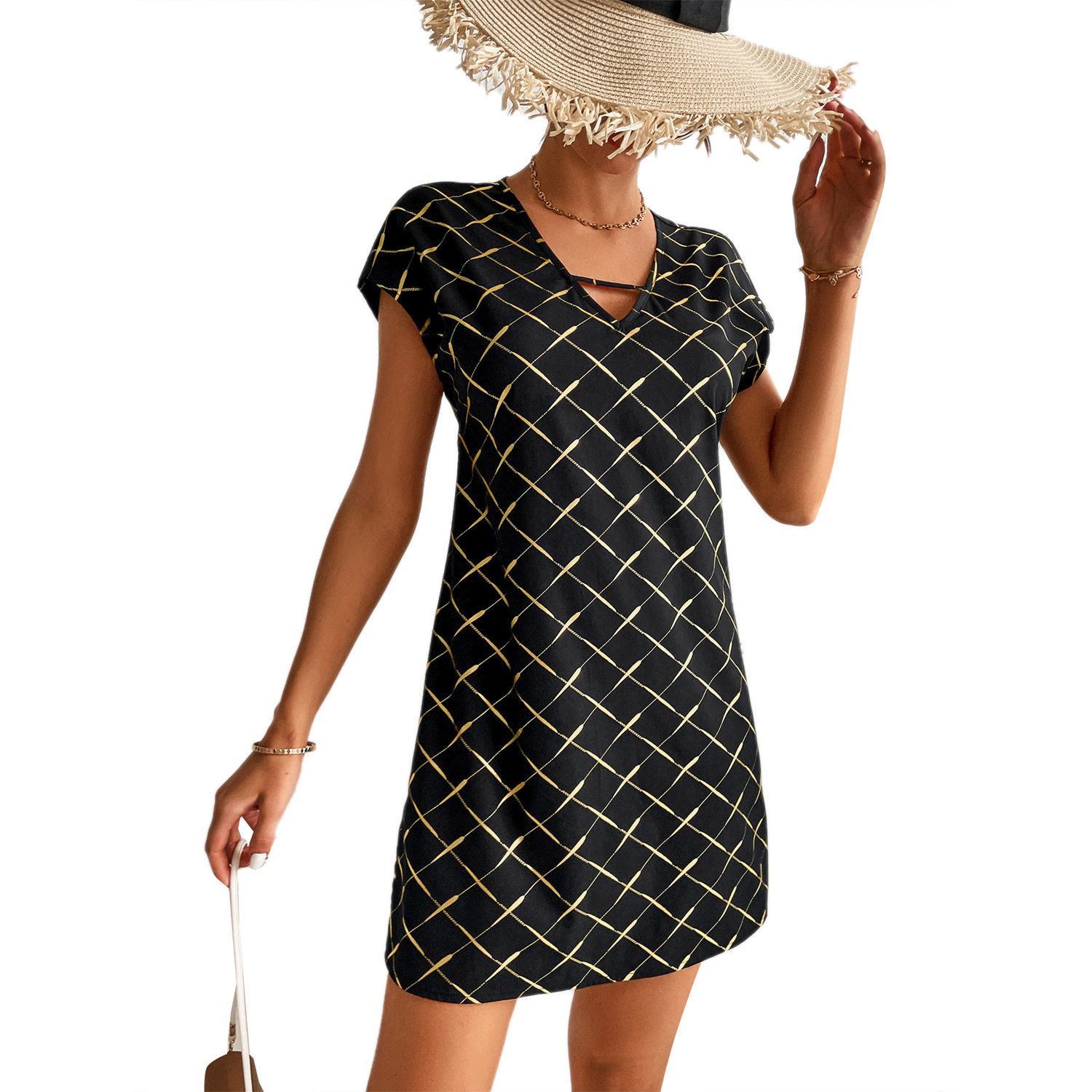 Casual Vacation Dress Waist Defining Slim Fit Elegant Style Perfect for Summer Outings Wholesale Available