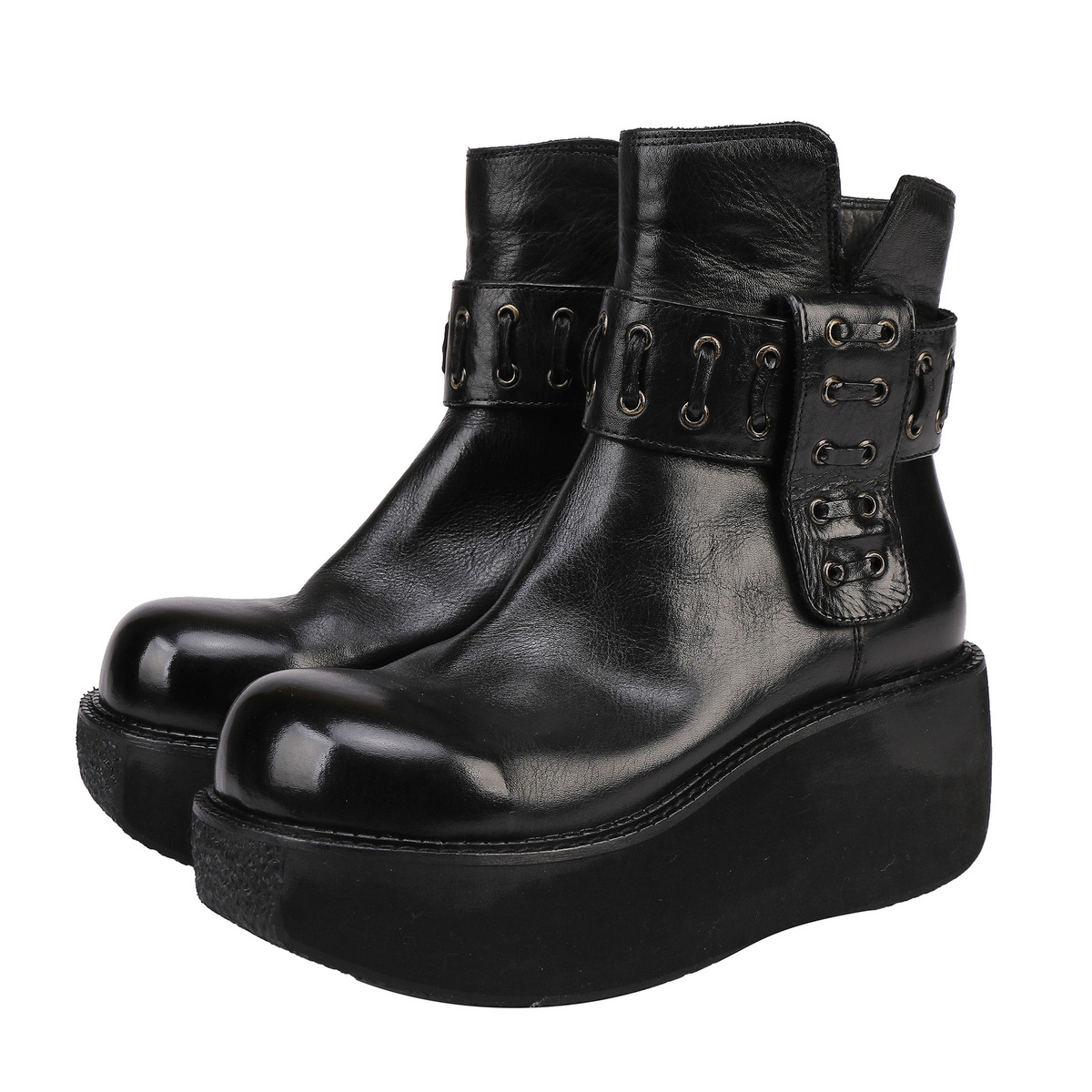 Boot nữ cổ cao da bò lót lông giữ ấm gót vừa — Lớp lót nhung đen, Lớp lót nhung màu nâu