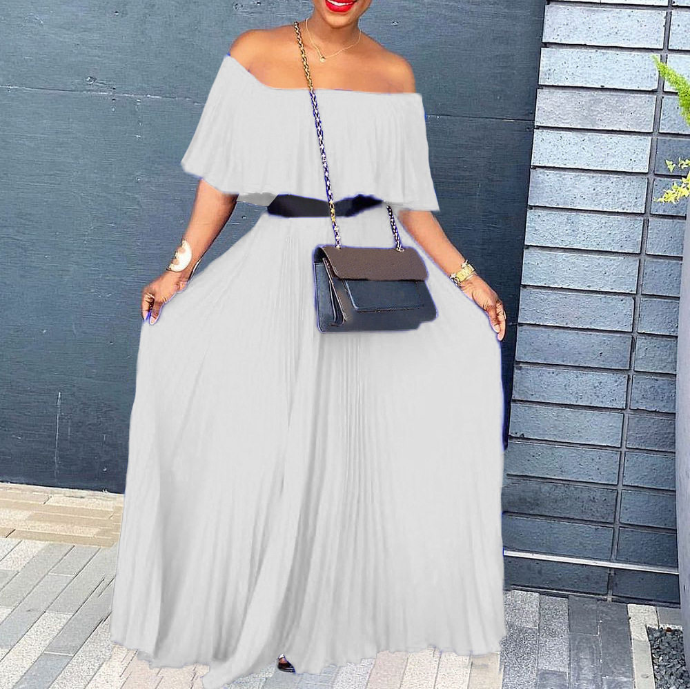 Off Shoulder Pleated Dress Sexy One Shoulder Design Elegant Fit Summer Fashion Perfect for Parties and Events