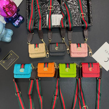 Big Brand Embossed Headphone Bag, Trendy Brand Lanyard, Coin Purse, Card Holder, Small Bag, Key Bag, Handmade Bluetooth Headphone Cover