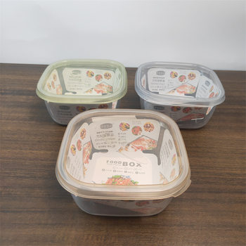 Wholesale transparent plastic refrigerator square crisper household fruit and vegetable crisper square crisper