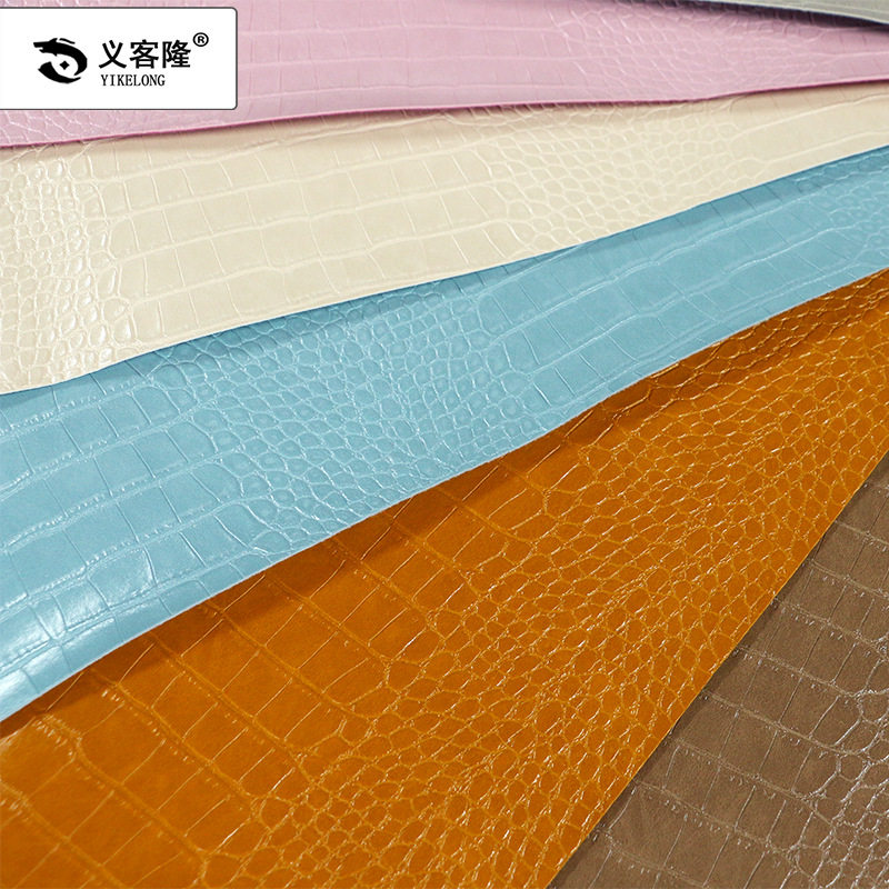 Factory direct supply thick 1mm oil wax bags handbags gift leather scratch-resistant pvc embossed crocodile leather fabric