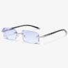 Finished rimless myopia glasses for men and women ultra-light cut-edge glasses frame anti-radiation discoloration astigmatism myopia large face