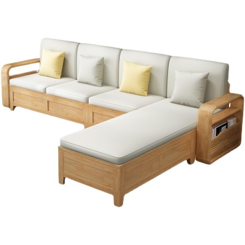 北欧实木沙发组合客厅现代简约布艺储物沙发新中式冬夏两用小户型