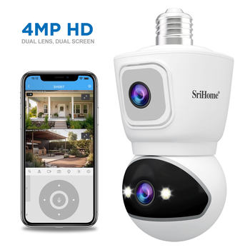 Srihome 4.0million Bulb Binocular Dual Camera Hd Surveillance Camera Wifi Cctv Ip Camera