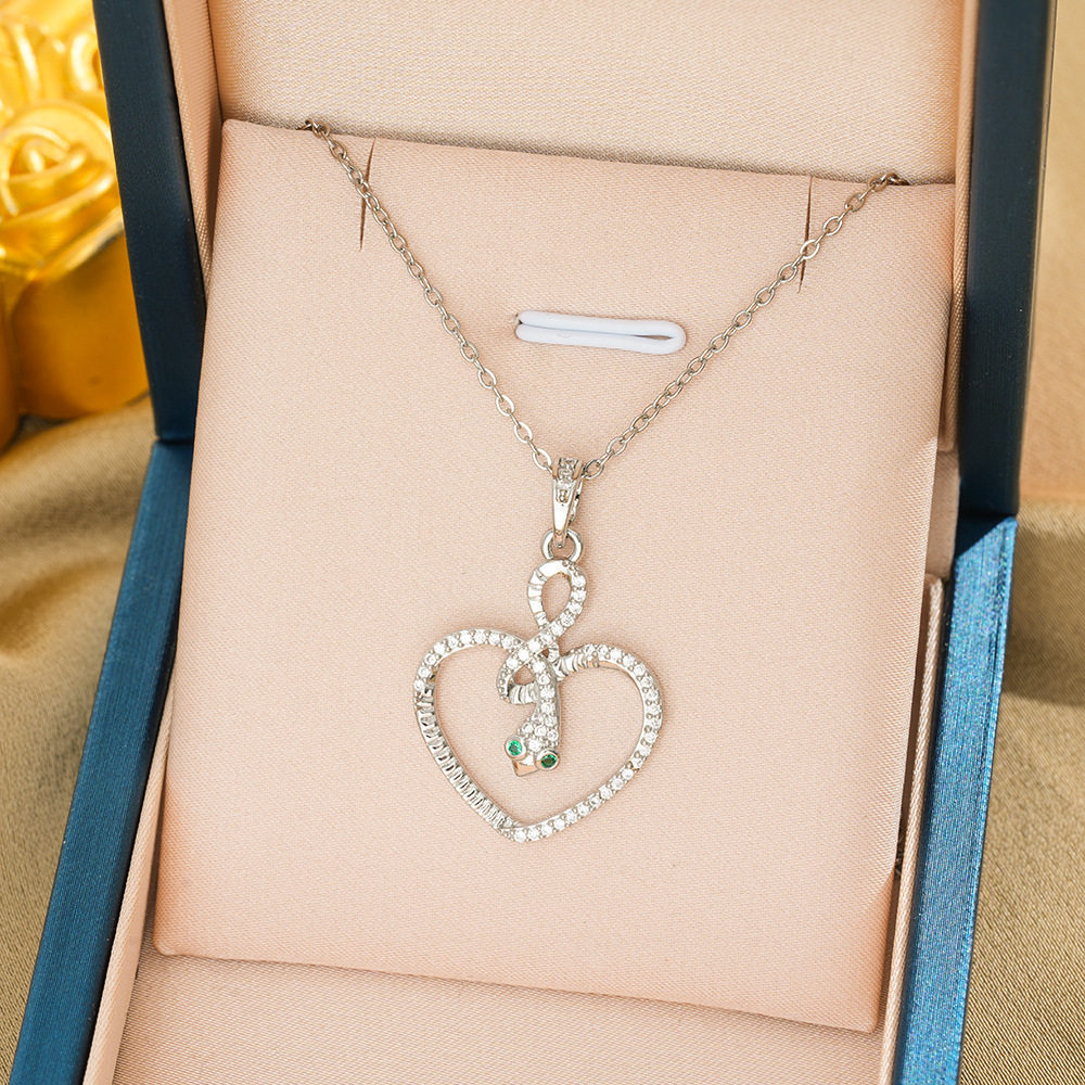 316-1 ラブスネークネックレス-シルバー