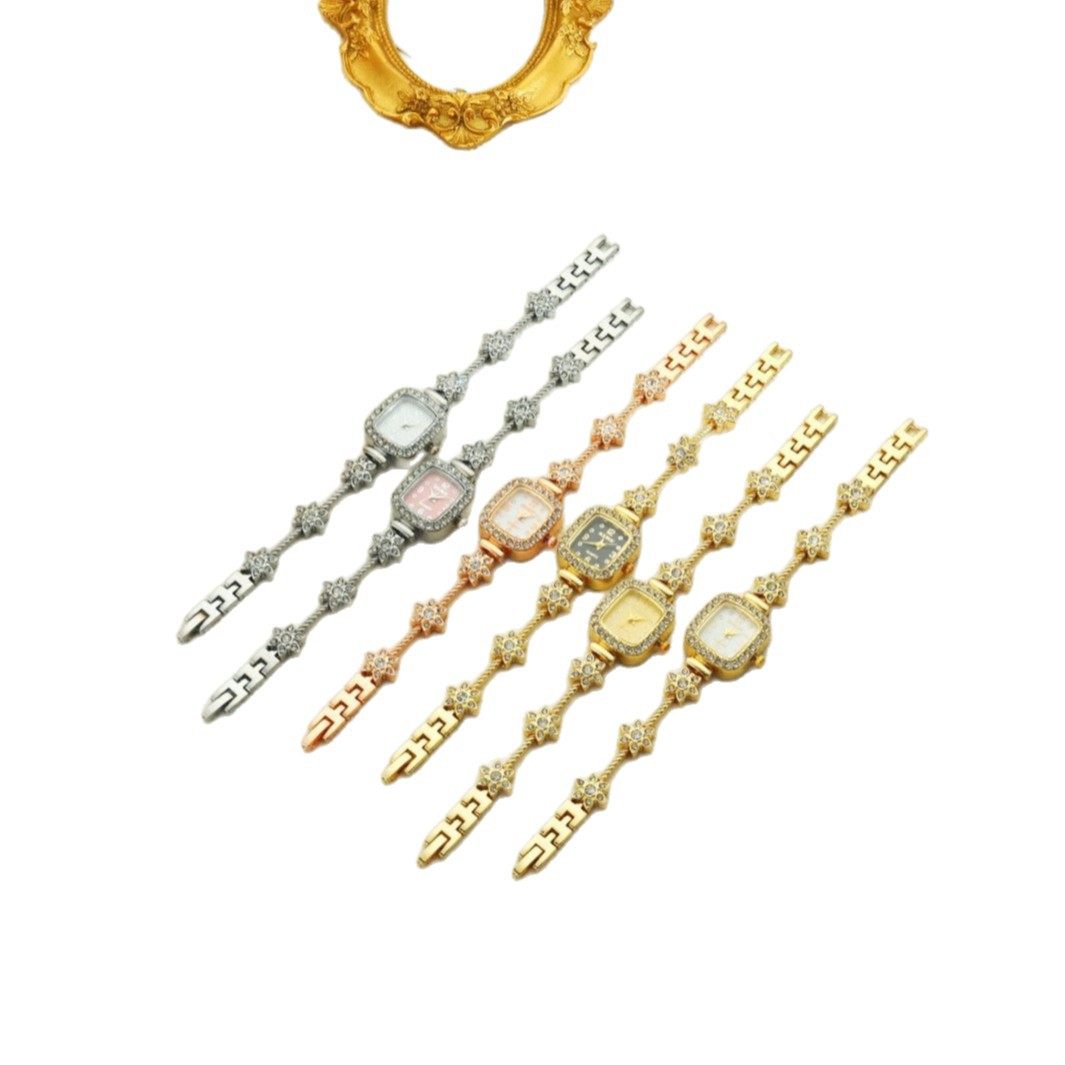 2025 New Popular Diamond-Encrusted Temperament Watch Simple Square Watch Small Dial Digital Bracelet Watch Dropshipping