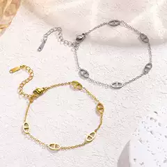 Korean Style Ins Niche Design High-grade Pig Nose Titanium Steel Bracelet Women's New Fashion Bracelet All-match Trendy Bracelet