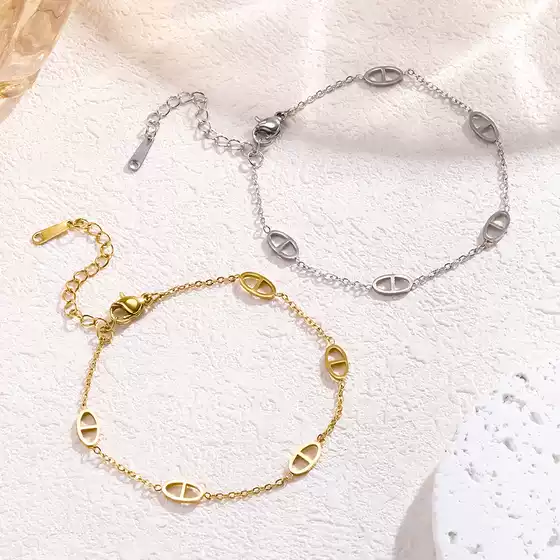 Korean Style Ins Niche Design High-grade Pig Nose Titanium Steel Bracelet Women's New Fashion Bracelet All-match Trendy Bracelet