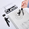 Xiaoyuer Metal Compass Wholesale 2218 Student Drawing Tool Set Black Compass with Pencil Sharpener