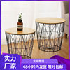 Wrought Iron Bedside Table Multifunctional Storage Basket Side Table Bedroom Small Table Small Apartment Coffee Table Laundry Basket Can Accommodate People