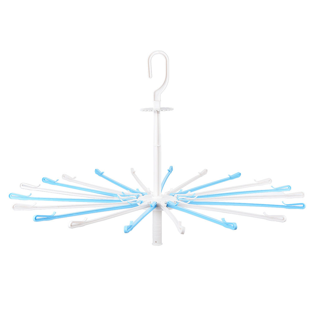 Umbrella-Shaped 20-Clip Rotating Windproof Towel Rack Kidsren's Clothes Hanger Plastic Drying Rack Baby Baby Diaper Clothes Drying Rack