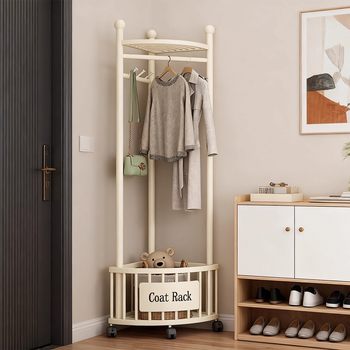 2025 New Corner Coat Rack Floor-Standing Bedroom Clothes Rack Light Luxury Entrance Door Simple Clothes Drying Rack