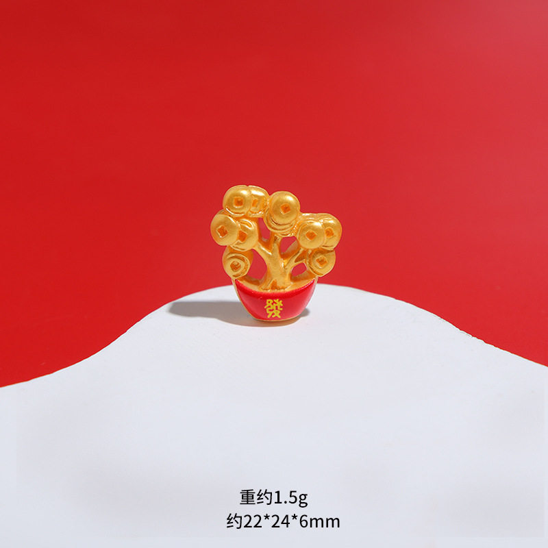 新年大小金元宝发财灯笼树脂奶油胶diy饰品配件桌面车载装饰摆件