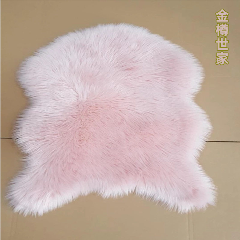 Imitation Wool Carpet Bay Window Faux Sheepskin Modern Simple Long Plush Mat Bedroom Rug Home Irregular Shaped Faux Wool Mat