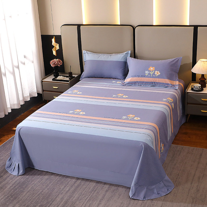 Mercury Home Textiles Wholesale Pure Cotton Four-Piece Set, All-Cotton Eco-Friendly Brushed Cotton for Autumn and Winter, Thickened and Warm Brushed Cotton Three-Piece Set