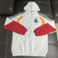 8-2627 thin hooded windbreaker real madrid white and red