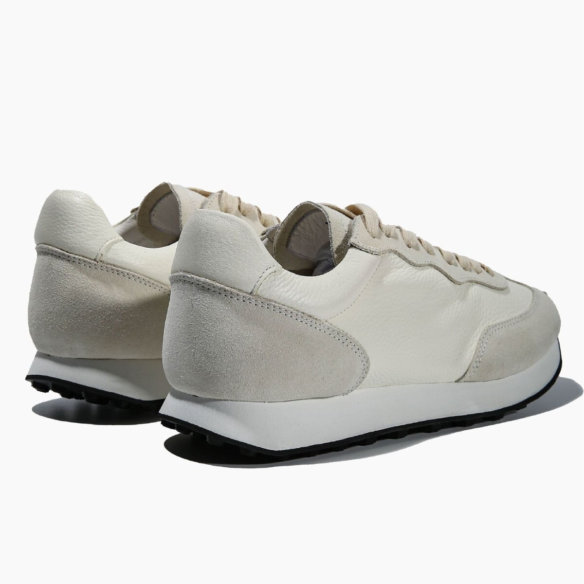 Giày sneaker nam da bò thật phối âu phong cách thể thao — Màu trắng