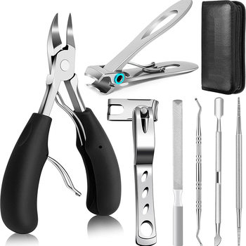 Amazon cross-border stainless steel nail groove pliers 7-piece set suit thick nail chick nose pliers toenail inflammation nail tools
