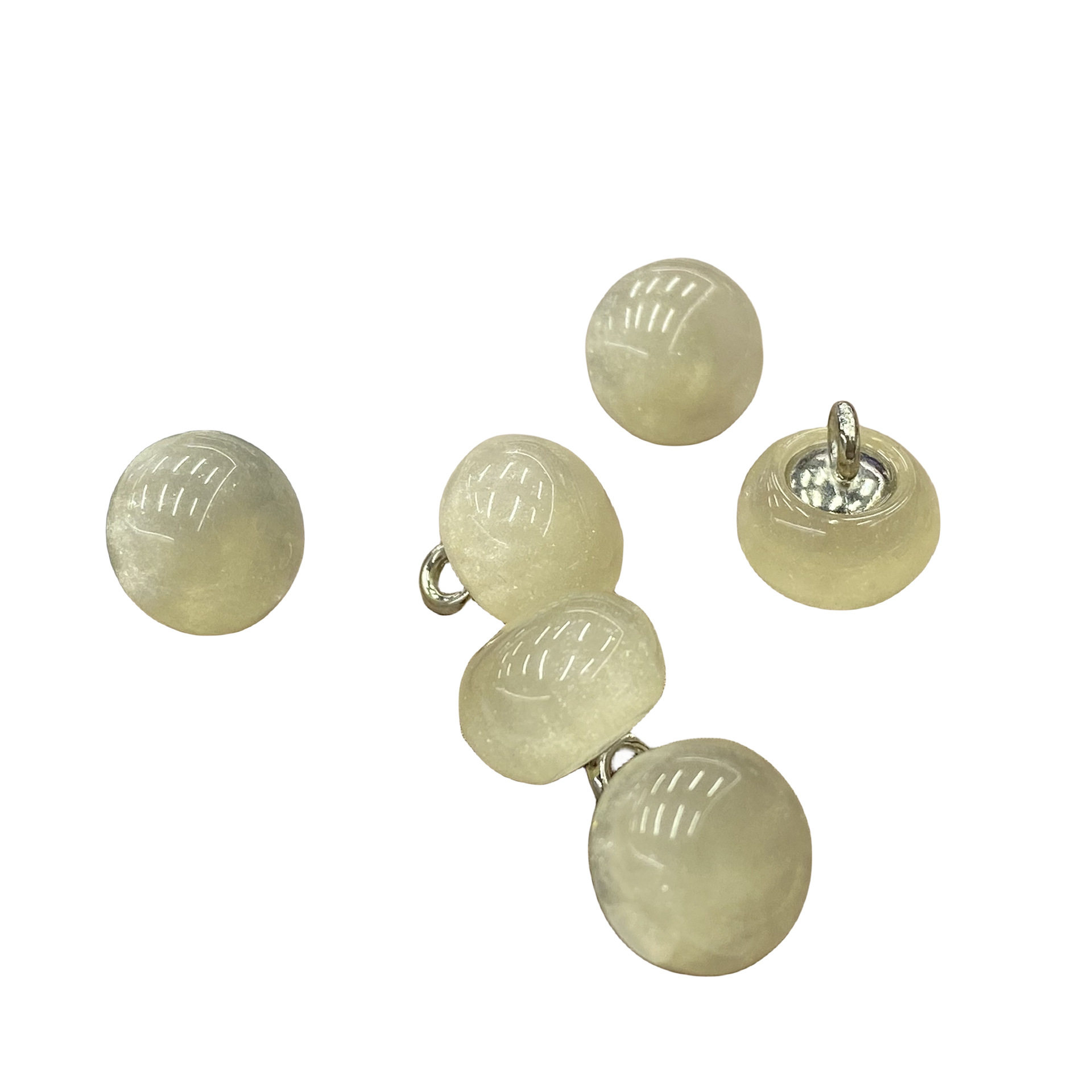 10mm Off-white Round Glitter Button Chinese Style Ethnic Han Dynasty Cheongsam Button Clothing Accessories