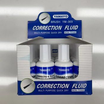 Manufacturer Supplies Student Office Round Bottle Correction Fluid Brush Correction Fluid 18ml Bottle Environmentally Friendly Wholesale Quick Drying