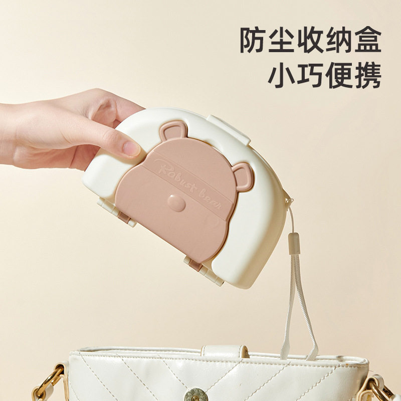 Baby Cleaning Brush suit Children's Suction Brush Cup Brush Draining Rack with Storage Box Baby Silicone Bottle Brush