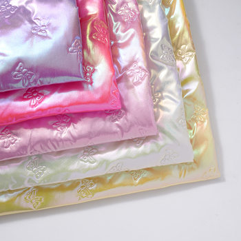 New Ultrasonic Embossed Embroidered Composite Pleated Cotton PU Leather Fabric Decorative Luggage Handbag Makeup Wrapskin