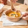 Brown Bear with Handle Bowl Ceramic Baked Cheese Baked Rice Baked Bowl High Beauty Value Cute instant noodle bowl Fruit Salad Bowl