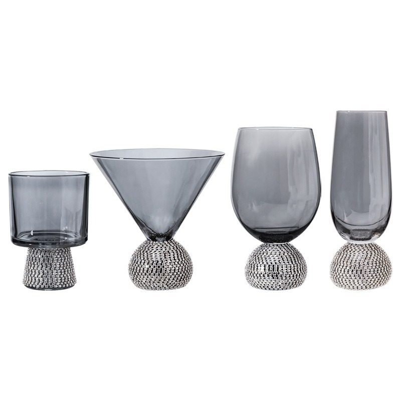 Light Luxury European-Style Diamond Glass Wine Glass with High Aesthetic Value, Diamond-Encrusted Red Wine Glass, Spirits Glass, High-End Whiskey Glass