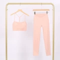Sakura pink y-shaped vest and cropped pants suit