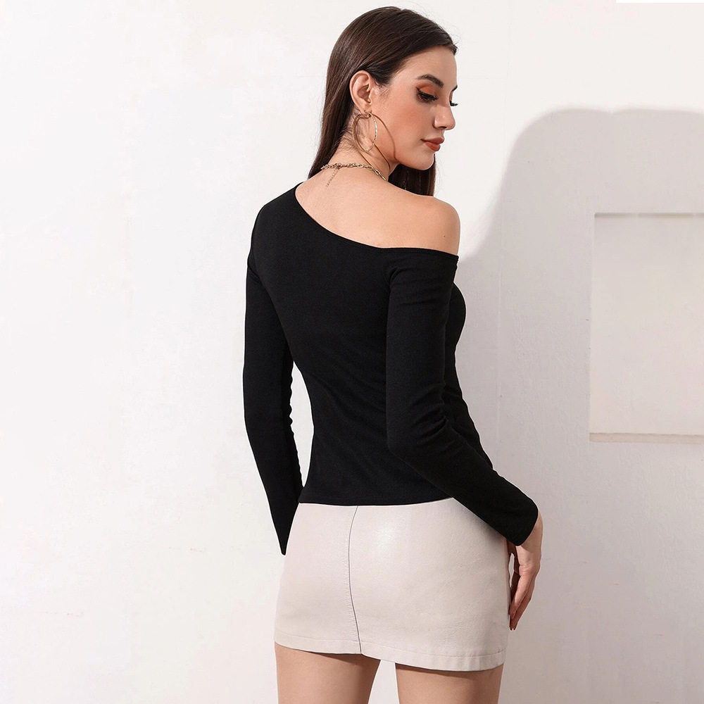 Womens Long Sleeve T Shirt Sexy Hollow Out Waist Defining Casual Style Autumn Winter Collection Ready to Ship