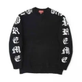 Gothic Letter Knit Sweater (Black)