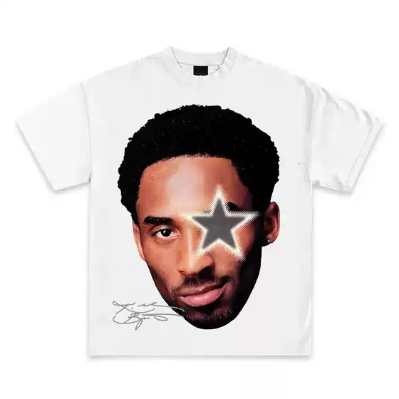 Pure Cotton Short-Sleeved T-Shirt Men's Pop Culture Retro Graphic T-Shirt Series American Rap Basketball Street Clothing Hip-Hop