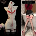Set + Red Garter Stockings