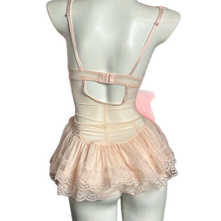 半糖引力碎花印染甜美鱼骨胸衣带胸垫纯欲吊带情趣内衣聚拢女992