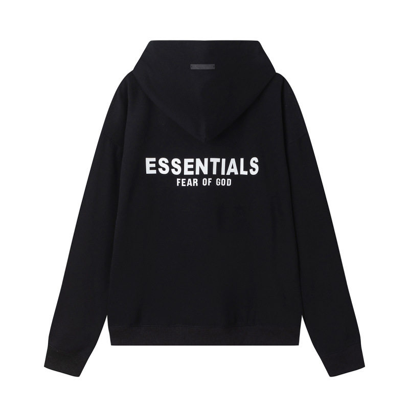 新款FEAR OF GOD ESSENTIALS植绒字母男女休闲宽松加绒连帽卫衣潮