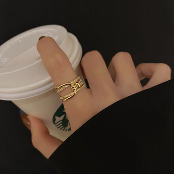 Zircon Ring Adjustable Opening Ring Women's ins Trendy Internet Celebrity Design Finger Ring Fashionable Personalized Ring