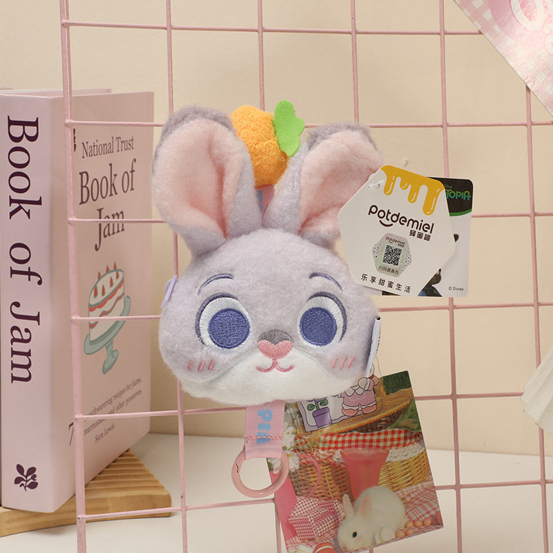 正版迪士尼草莓熊挂件史迪仔公仔毛绒玩偶朱迪尼克钥匙扣背包挂饰