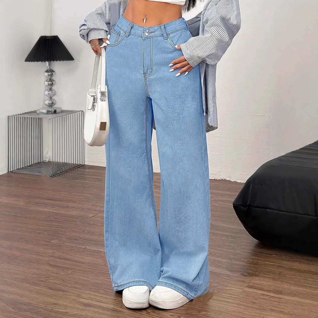 Embroidered Denim Jeans with Bow Detail Fashionable Trendy Design Womens Casual Wear Wholesale Available