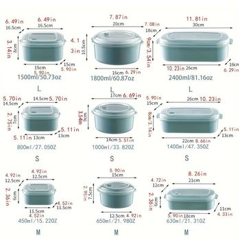 Cross-Border Fcm Certified Refrigerator Crisper Sealed Storage Box with Air Outlet Three-Piece Lunch Box Rectangular