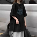 Black [awe some] short sleeves high quality cotton
